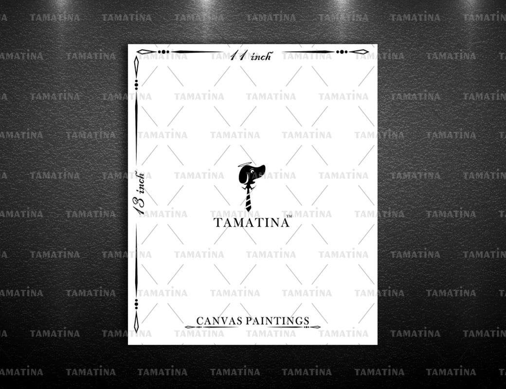 Tamatina Tanjore Canvas Painting - Maa Laxami | HD Quality, For Diwali Home Decor, Living Room, Bedroom, Hall - Thanjavur Painti